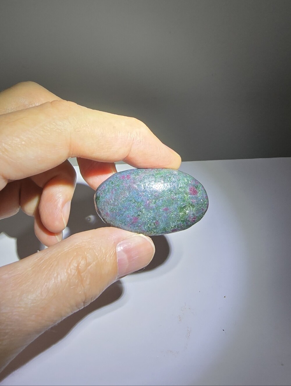 Ruby Kyanite Crystal Palmstone #E